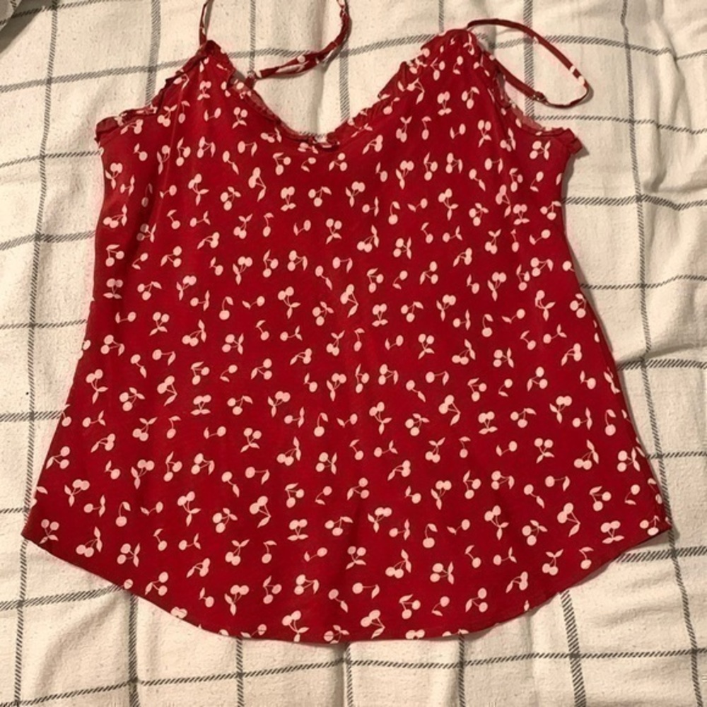 EUC Reformation red cherry print camisole - Picture 1 of 5